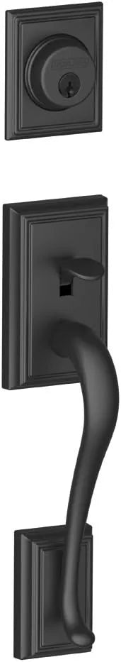 Schlage F58 ADD 622 Addison Exterior Handleset with Deadbolt, Matte Black (Exterior Half Only)