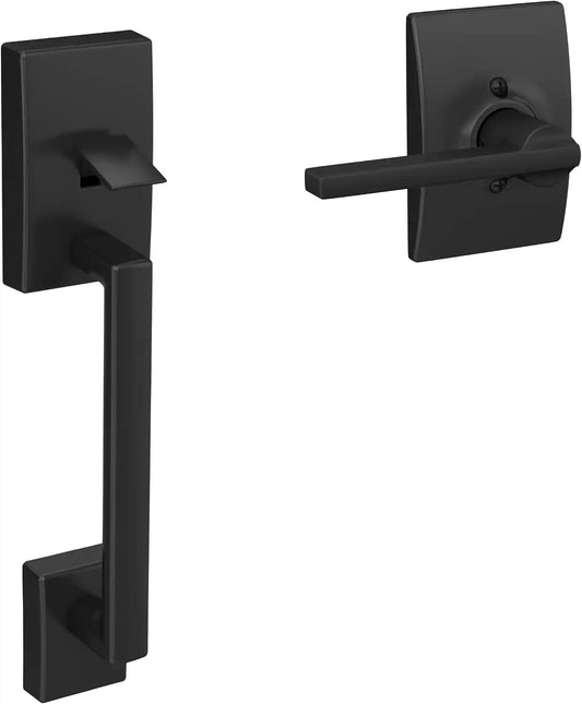 SCHLAGE Century Lower Half Entry Handleset, Latitude Lever, Matte Black