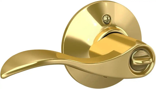 Schlage Accent Keyed Entry Door Handle, Reversible, Bright Brass, Standard (Pack of 8)
