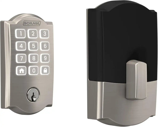 Schlage Arrive Smart WiFi Deadbolt Lock with Camelot Trim, Satin Nickel