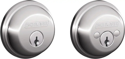 SCHLAGE B62N625 Deadbolt, Keyed 2 Sides, Bright Chrome