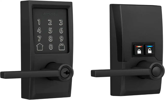 Schlage Encode Smart WiFi Lock, Lever Handle, Century Trim, Matte Black