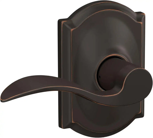 SCHLAGE Accent Hall/Closet Passage Door Handle, Reversible, Aged Bronze