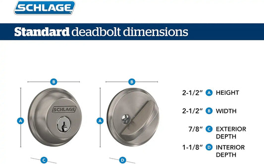 SCHLAGE B62N716 Deadbolt, Keyed 2 Sides, Aged Bronze
