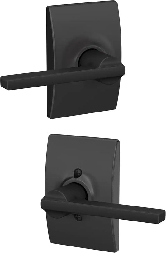 SCHLAGE Latitude Hall/Closet Passage Door Handle, Reversible, Matte Black