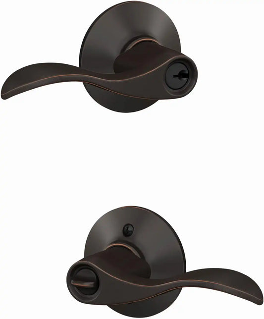 SCHLAGE Accent Keyed Entry Door Handle, Reversible, Aged Bronze