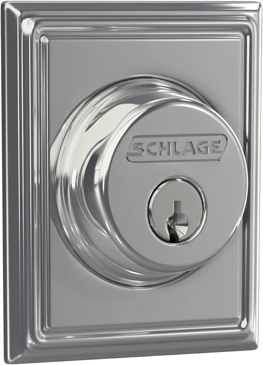 Schlage Addison Single Cylinder Front Door Deadbolt, Bright Chrome