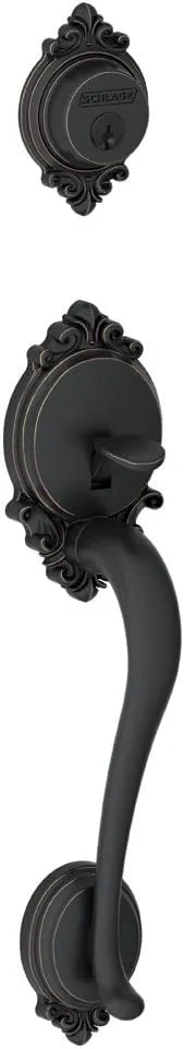 Schlage F58 BRK 716 Brookshire Exterior Handleset with Deadbolt, Aged Bronze (Exterior Half Only)