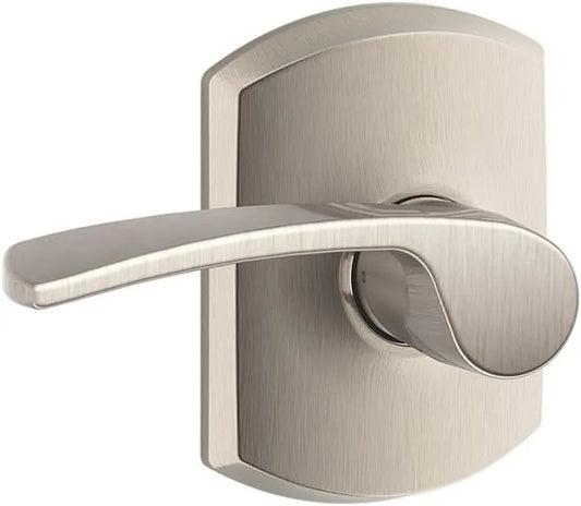 SCHLAGE Merano Hall/Closet Passage Door Handle, Reversible, Satin Nickel