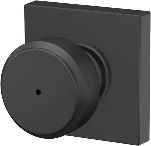 SCHLAGE Bowery Bed/Bath Privacy Door Knob with Lock, Matte Black