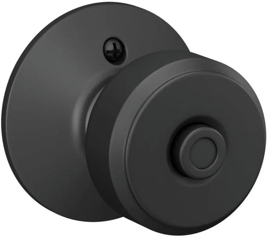 Schlage Bowery Bed/Bath Privacy Door Knob with Lock, Matte Black