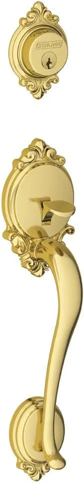 SCHLAGE F58 BRK 505Schlage F58BRK505 Brookshire Exterior Handleset with Deadbolt, PVD Bright Brass (Exterior Half Only)