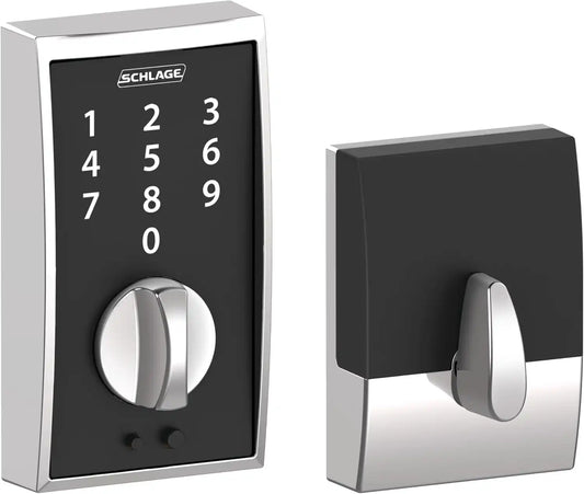 Schlage Touch Electronic Deadbolt Lock with Century Trim, Bright Chrome