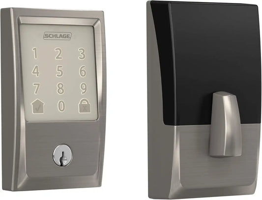 Schlage Encode Smart WiFi Deadbolt Lock with Century Trim, Satin Nickel