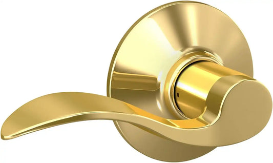 SCHLAGE Accent Hall/Closet Passage Door Handle, Reversible, Bright Brass