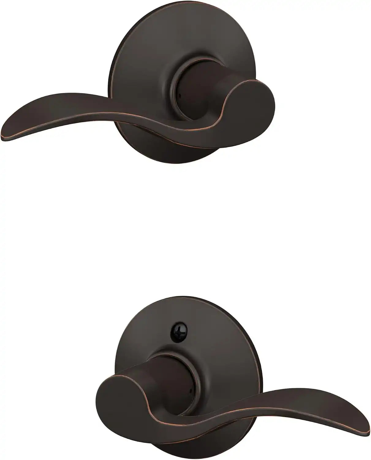 SCHLAGE Accent Hall/Closet Passage Door Handle, Reversible, Aged Bronze