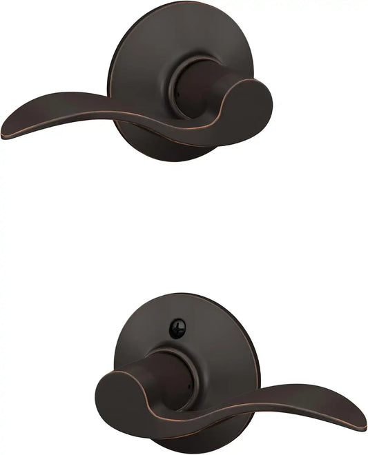 SCHLAGE Accent Hall/Closet Passage Door Handle, Reversible, Aged Bronze