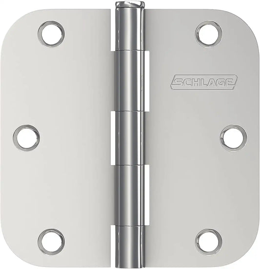 Schlage 3.5" Door Hinge with 5/8" Radius Round Corner in Bright Chrome (3-Pack)
