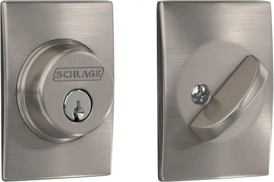 Schlage Century Single Cylinder Front Door Deadbolt, Satin Nickel