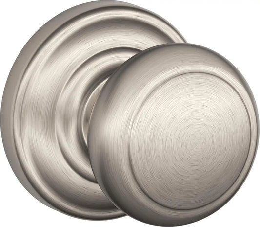 SCHLAGE Andover Hall/Closet Passage Door Knob, Satin Nickel